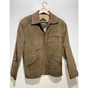 Second Image barn coat leather suede jacket urban workwear brown winter men M